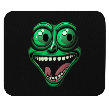Discover Funny Green Crazy Face Eyes Game Gaming Mouse Pads