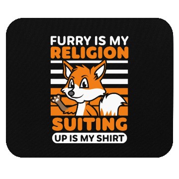Discover Furry Is My Religion Fox Wolf Anime Fursuit Mouse Pads