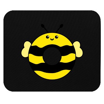 Discover Happy Sweet Donut Bee Mouse Pads