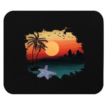 Discover Beach Sunset Watercolor Design Sublimation Art 1 Mouse Pads