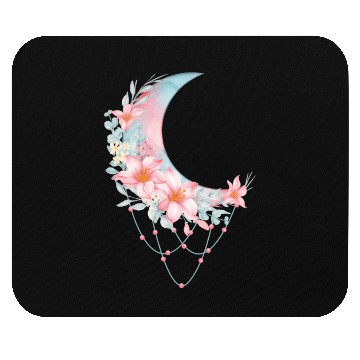 Discover Crescent Floral Moon Mouse Pads