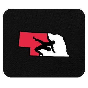 Discover Nebraska Wrestling (State Colors) Mouse Pads