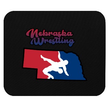 Discover Nebraska Wrestling (USA Colors) Mouse Pads