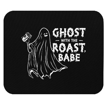 Discover Halloween Ghost Line Art Coffee Lover Drawing Mouse Pads