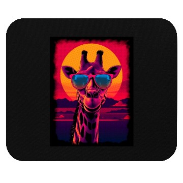 Discover 80s Synthwave Giraffe Mouse Pads