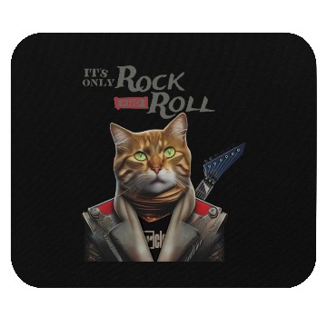 Discover Only Rock and Roll Cat Mouse Pads
