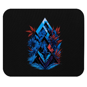 Discover Geometric Triangles and Leaves Mouse Pads