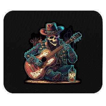 Discover cowboy skeleton play guitar Mouse Pads