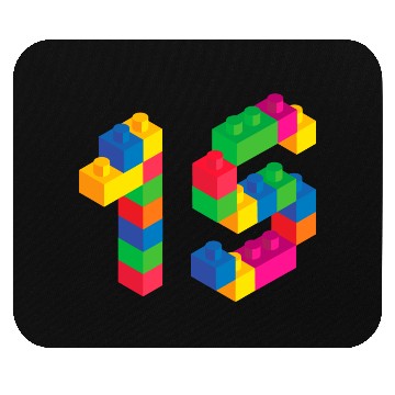 Discover Cute Block Building 15th Birthday Gift 15 Year Mouse Pads