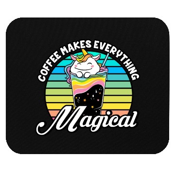 Discover Pink Magical Unicorn Caffeine Coffee Lover Mouse Pads