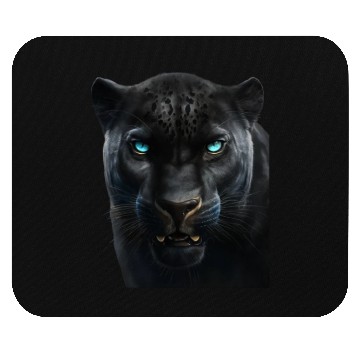 Discover Black panther with blue eyes design wild animal Mouse Pads
