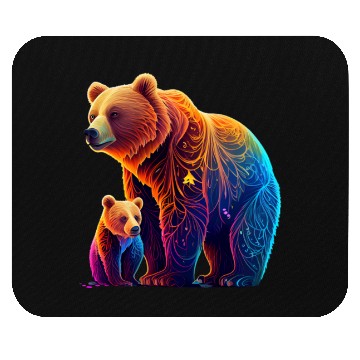 Discover Mother Bear and Cub Sublimation Graphic Wild 3 Mouse Pads