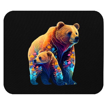 Discover Mother Bear and Cub Sublimation Graphic Wild 2 Mouse Pads