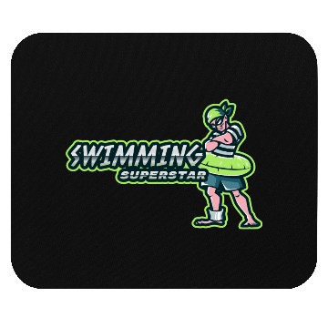 Discover Swimming Superstar | Boy With Swim Ring Mouse Pads