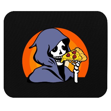 Discover Retro Halloween Pizza Lover Ghost Grim Reaper Mouse Pads