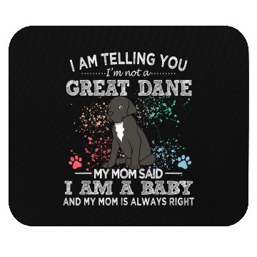 Discover Black Great Dane Mom Puppy Baby Dog Mothers Day Mouse Pads