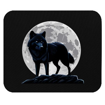 Discover Wolf howling at the moon graphic Mouse Pads