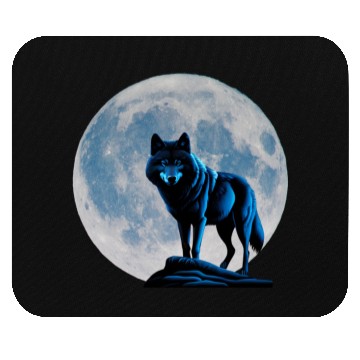 Discover Wolf howling at the moon graphic Mouse Pads