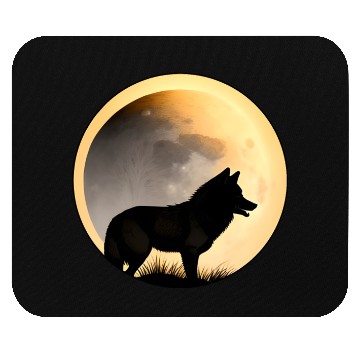 Discover Wolf howling at the moon graphic Mouse Pads
