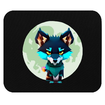 Discover Cute Wolf Moon Graphic Mouse Pads