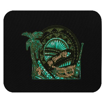 Discover Big Island Outrigger Canoe Tribal Halftone Edges Mouse Pads