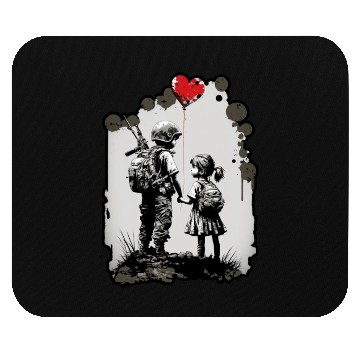 Discover Girl and Boy Soldier War Peace Ukraine Heart Love Mouse Pads