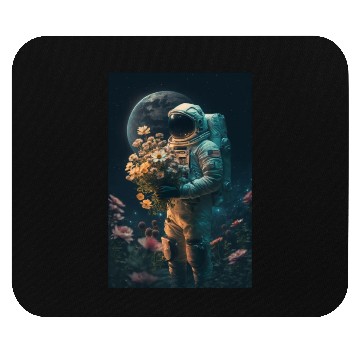 Discover Astronaut Gazing at Stars Surreal Sci-Fi Universe Mouse Pads