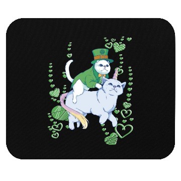 Discover Kleeblatt Ireland cat unicorn green st Patricks Da Mouse Pads