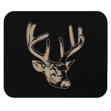 Discover beige deer head Mouse Pads