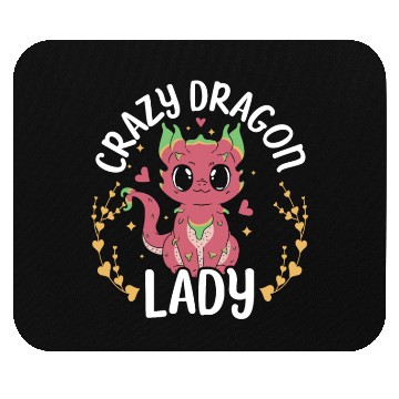 Discover Crazy Dragon Lady Mythical Creature Dragon Lover Mouse Pads