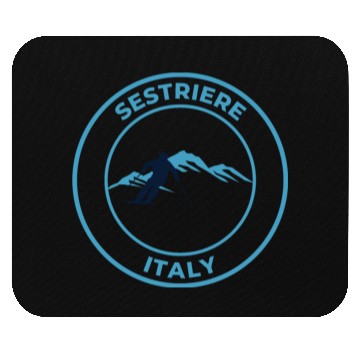 Discover Retro cool Skiing in Sestriere Italy Blue Mouse Pads