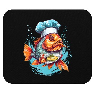Discover Awesome Culinary Fish Chef Cooking Kitchen Humor Mouse Pads