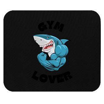 Discover Blue Illustrated Shark Gym Lover Mouse Pads