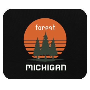 Discover Michigan forest Sunset Mouse Pads