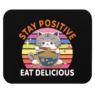 Discover Stay positive Eat delicious Japanese Style Mouse Pads