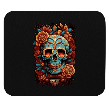 Discover Skull Dia de los Muertos Halloween Tattoo Mouse Pads