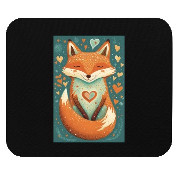 Discover fox forest animals love heart nature animal kid Mouse Pads