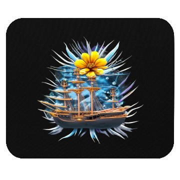 Discover Pirate Flower Ship Mouse Pads
