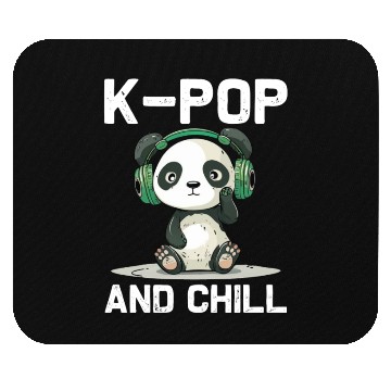 Discover Kpop And Chill Panda Headphones Korean Music Lover Mouse Pads