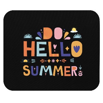 Discover Hello Summer Art | Fun Colorful Summer Quote Mouse Pads