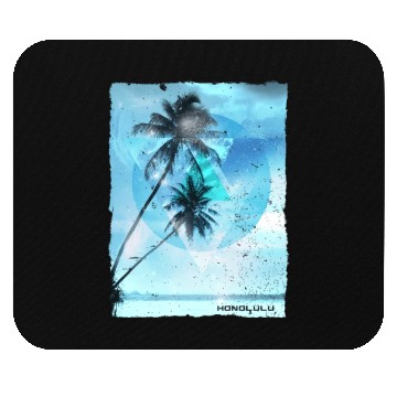 Discover Artistic Honolulu Oahu Hawaii Palm Tree Vacation Mouse Pads