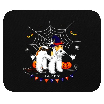 Discover Airedale Witch Pumpkin Kids Mens Womens Dog Lover Mouse Pads