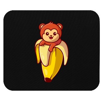 Discover Cute Monkey Banana Cartoon Mouse Pads