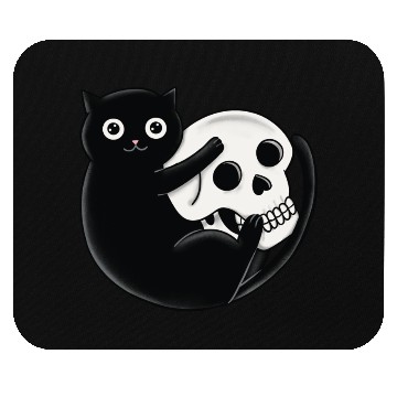 Discover Cat And Skull Mouse Pads