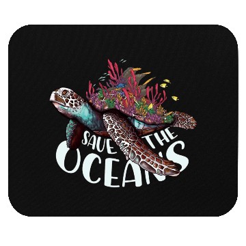 Discover Save The Ocean Sea Turtle Reefs Cartoon Mouse Pads