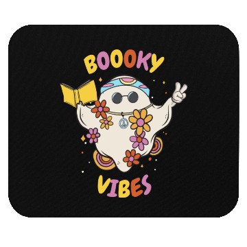 Discover Reading Teacher Halloween Groovy Floral Ghost Mouse Pads