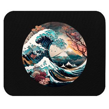Discover Watercolor Sea Waves Asian Art Water Nature Mouse Pads
