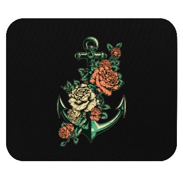 Discover Anchor Roses Tattoo Sailor Nautical Water Ship Mouse Pads