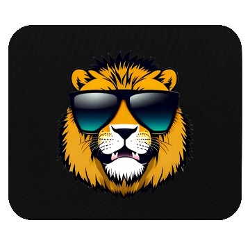Discover Lion With Black Sunglasses Mouse Pads