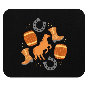 Discover Cowboy Horse Riding Barrel Racing Mouse Pads